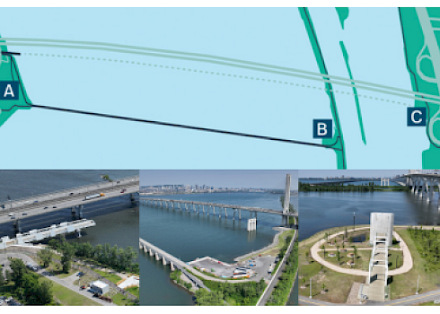 Parcours Héritage Champlain, 3 secteurs