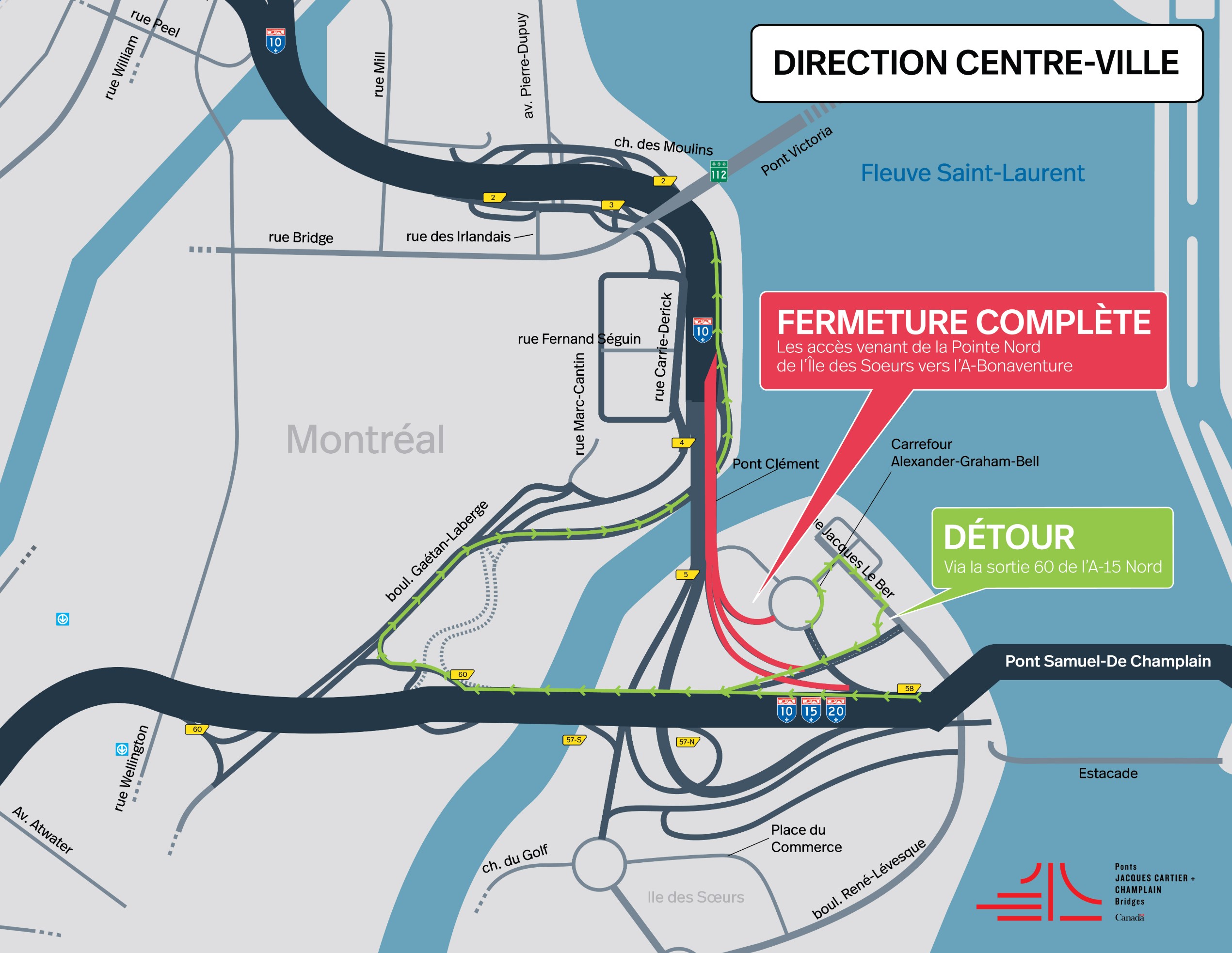 A-Bonaventure | Fermeture de nuit de plusieurs portions de l'autoroute, dans les deux directions, le 26 novembre