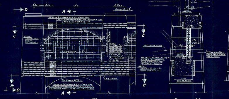 Extrait du plan de renforcement préparé par H.H.L. Pratley en septembre 1963