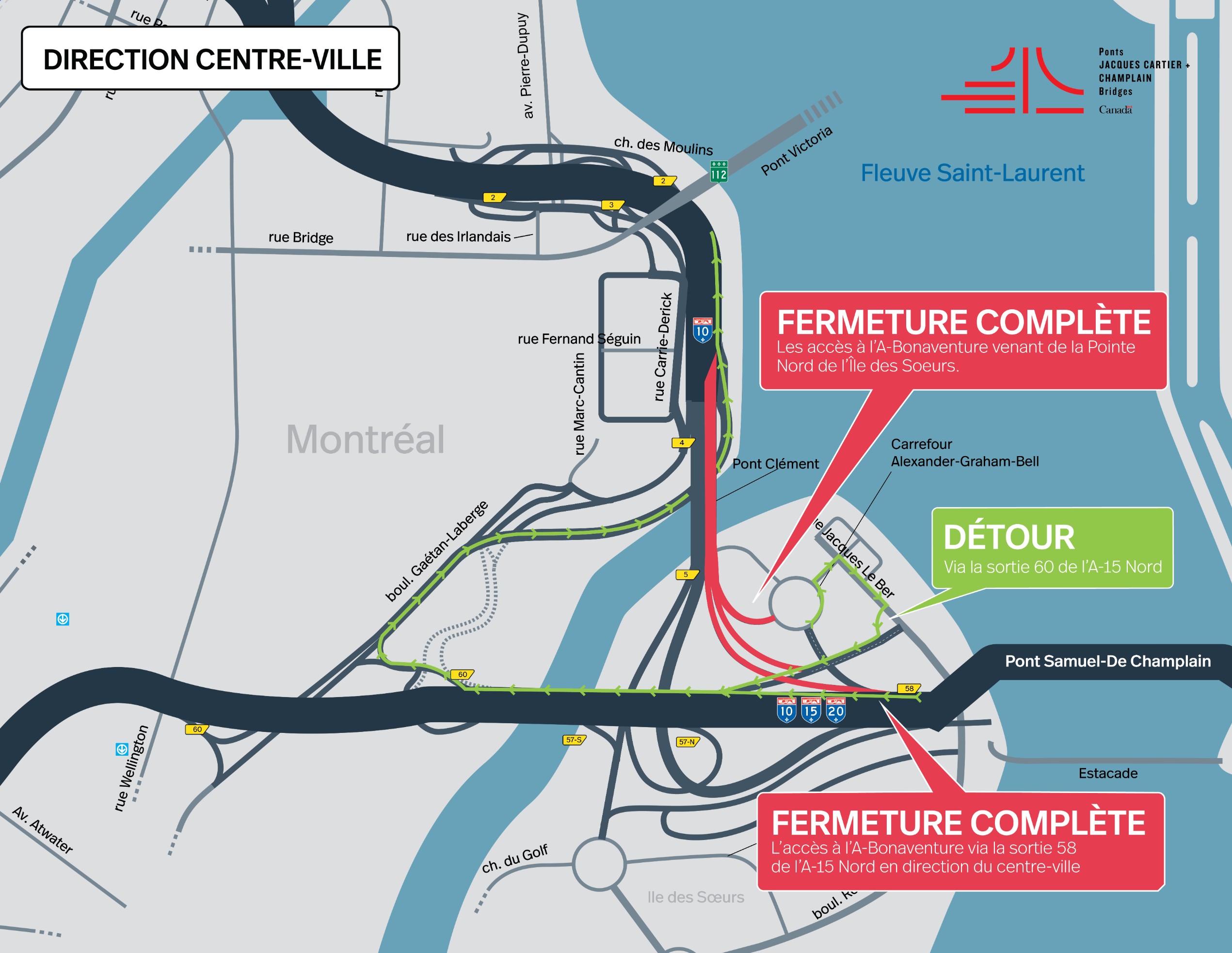 A-Bonaventure | Fermeture complète de nuit d'une portion de l'autoroute dans les 2 directions, le 7 novembre