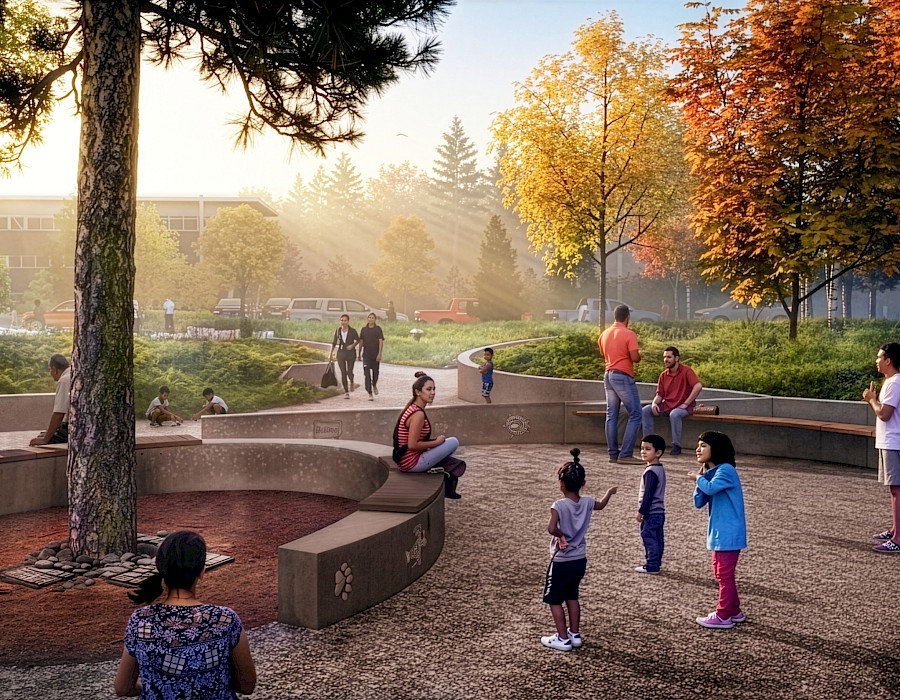 Travaux d’aménagement d’un espace vert à Kahnawà:ke