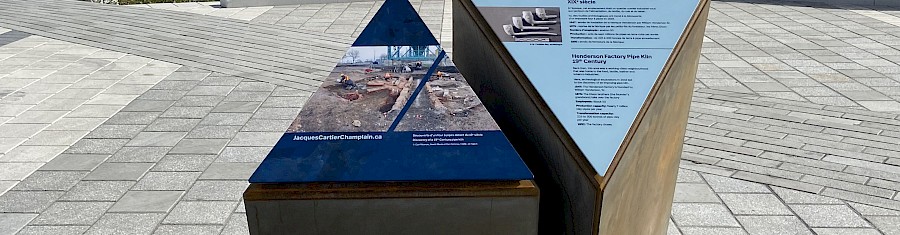 Stèles informatives et revalorisation des matériaux du pont Champlain d’origine