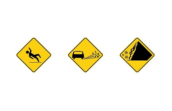 Winter conditions tab signs 